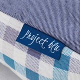 blue chequered fabric comfortable ecofriendly dog nest bed close up project blu bengal